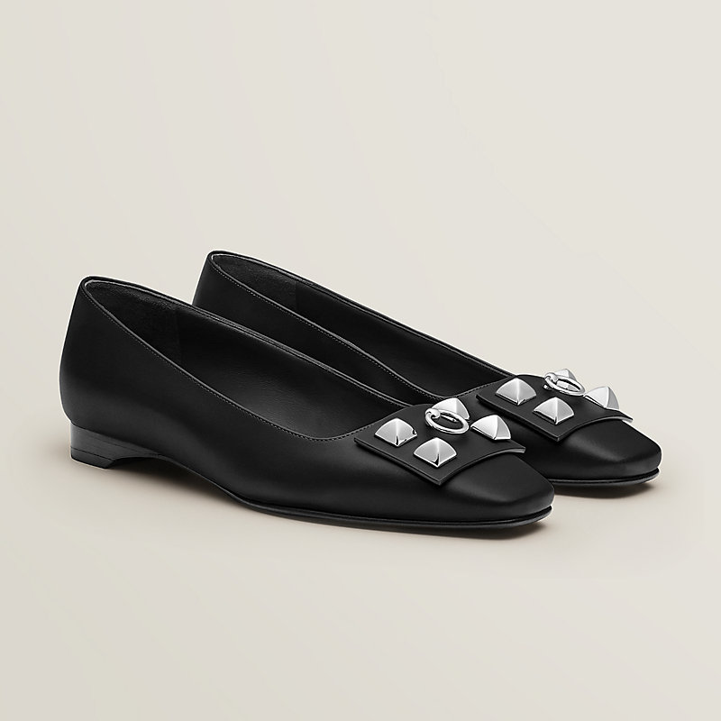 Hermes black sale flats